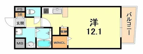 パルテール灘【5階】の間取り
