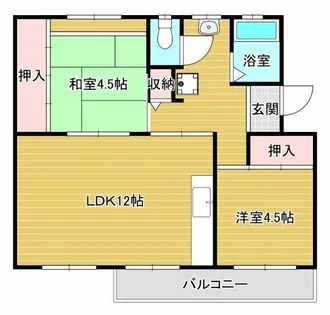 公団狭山住宅16号棟【1階】の間取り