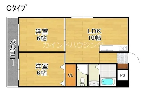 ロワーメゾン岸ノ里【2階】の間取り