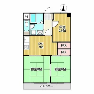 グリーンハイツ【202号室】の間取り