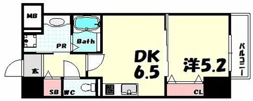 フォレ・リビエール磯辺通【2階】の間取り