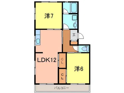 エステート伊奈【1階】の間取り