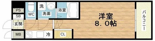 エスリード大阪グランフォート【5階】の間取り