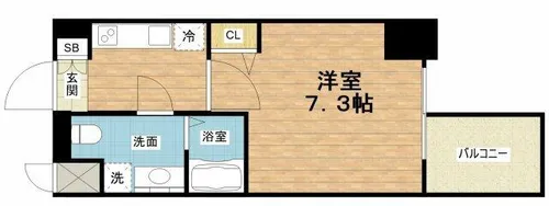 エグゼ難波WESTリバー【3階】の間取り