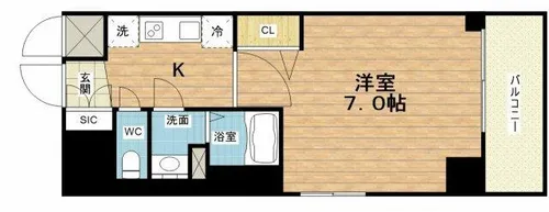 City Lux Namba South【14階】の間取り