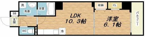 メゾン大淀【6階】の間取り