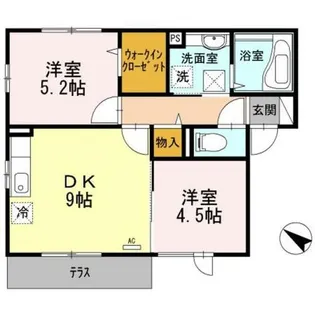 メゾン松之浜Ⅱ【1階】の間取り