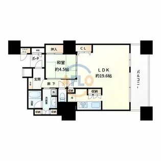 キングスクエアランドレックスC棟【18階】の間取り