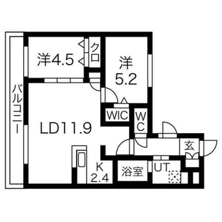アルファスクエア北12東2【207号室】の間取り