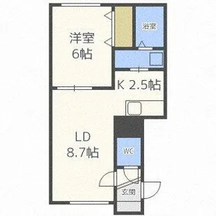 ボヌールN33【203号室】の間取り