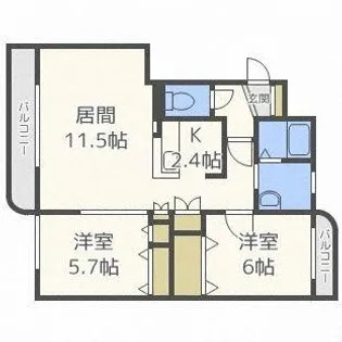 パークハイツJ【303号室】の間取り