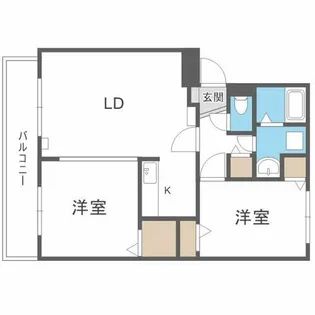 パークハイツJ【402号室】の間取り