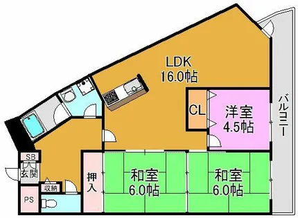 グランドハイツ【2階】の間取り