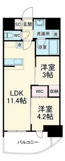 セレニテフラン梅田【15階】の間取り