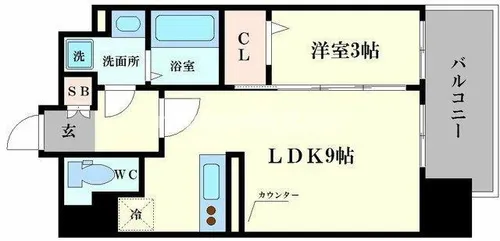 LC難波南Ⅱ【10階】の間取り