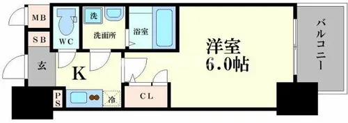 エスリードレジデンス本町パークフロント【14階】の間取り