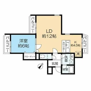 インペリアル砂山【1階】の間取り