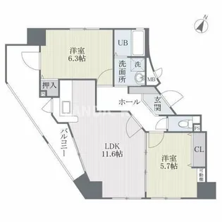 チェントロ・ジャルディーノ【14階】の間取り