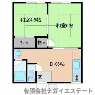 コーポ土江【101号室】の間取り
