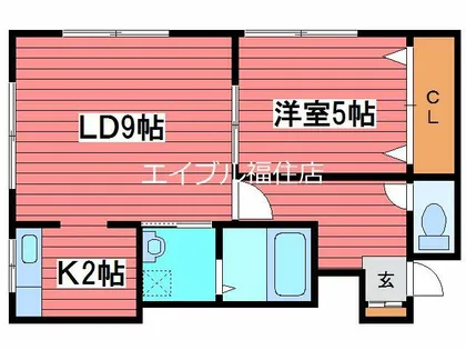 ラスティ月寒西B【202号室】の間取り