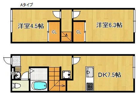 レオパレスTsuruhara2001【1階】の間取り