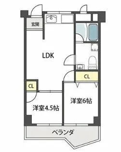 ヴィラ真田山【1階】の間取り