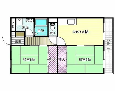 リバーサイド谷野【1階】の間取り