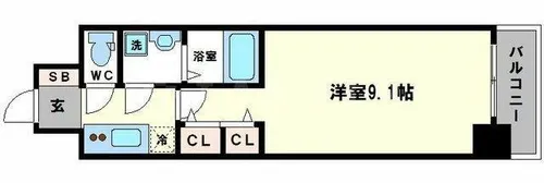セイル淀屋橋【10階】の間取り
