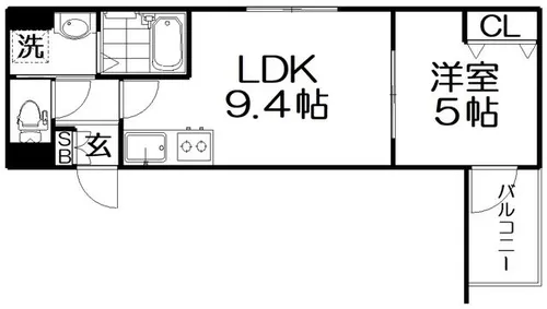 パレミヤビ香里西【2階】の間取り