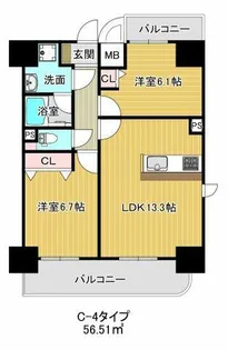 ふぁみーゆ巽東【1004号室】の間取り