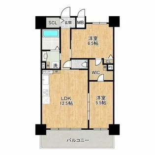 ふぁみーゆ平野【403号室】の間取り