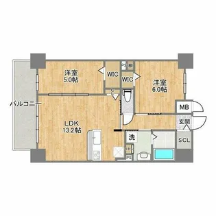 ふぁみーゆ平野【704号室】の間取り