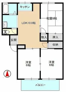 ガーデンハイツ赤穂【2階】の間取り