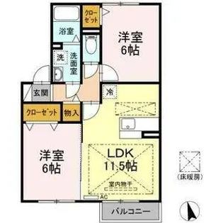 レクスト赤坂【2階】の間取り