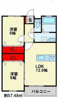 グラン・ジュネス重住【2階】の間取り