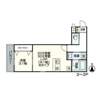 SQUARE志賀本通【3階】の間取り