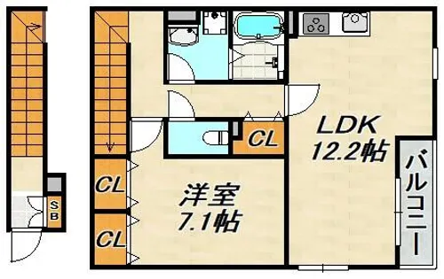 リブリ・長尾【2階】の間取り