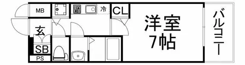 プレサンス大阪福島シエル【9階】の間取り