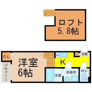 ハーモニーテラス名楽町【1階】の間取り