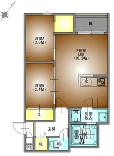 REGALESTルミナス黄金【1階】の間取り