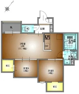 REGALESTルミナス黄金【1階】の間取り