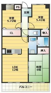 セレコート住道【5階】の間取り