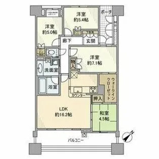 シャリエ大府グランマークス【4階】の間取り