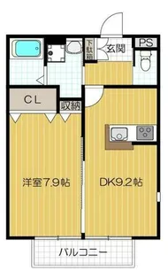 カーサ上島頭【1階】の間取り