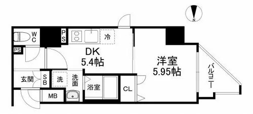 ファーストフィオーレ谷町六丁目フェリシア【15階】の間取り