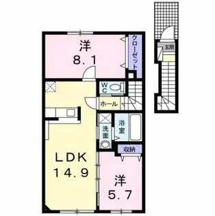Villa 佐藤 E【2階】の間取り