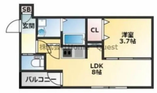 H-maison加美正覚寺X【1階】の間取り