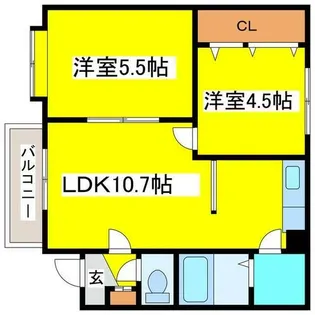 クリスタルハイツN41【401号室】の間取り