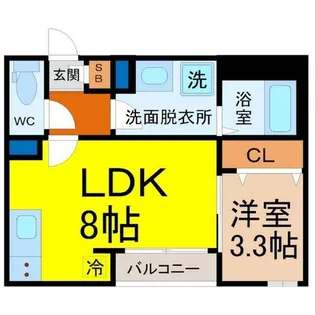 メイクスR道徳公園Ⅲ【2階】の間取り