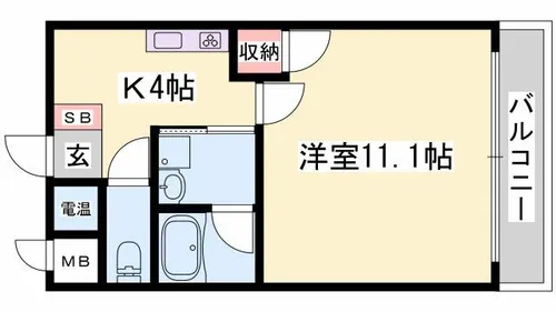 兵庫県姫路市広畑区本町1丁目【マンション】の間取り